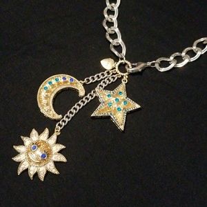Betsey Johnson Sun moon star necklace